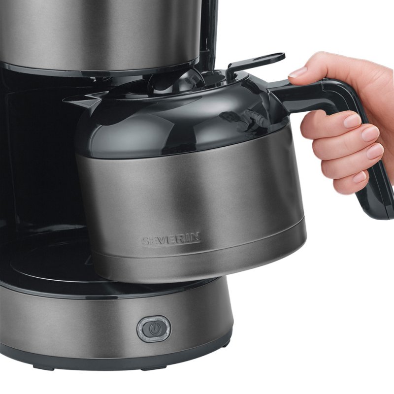 SEVERIN filter coffee machine KA 9343, 10 cups, stainless steel thermal jug, black