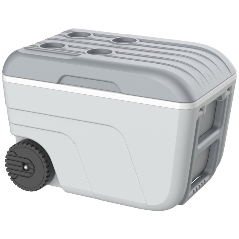EDA koelbox NOMADE, rijdbaar, lichtgrijs/grijs, 52 liter
