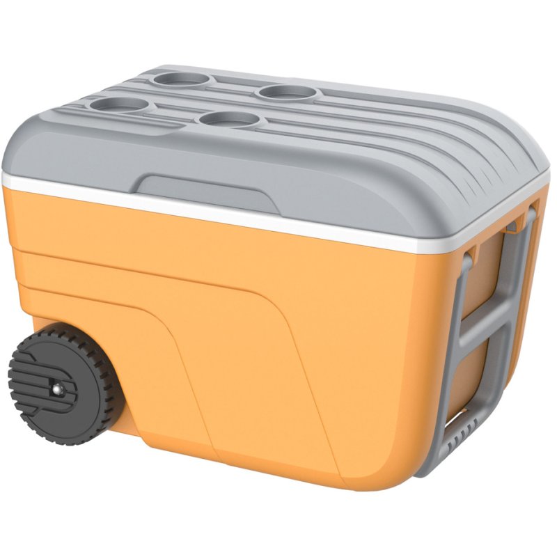 EDA koelbox NOMADE, rijdbaar, lichtgrijs/grijs, 52 liter