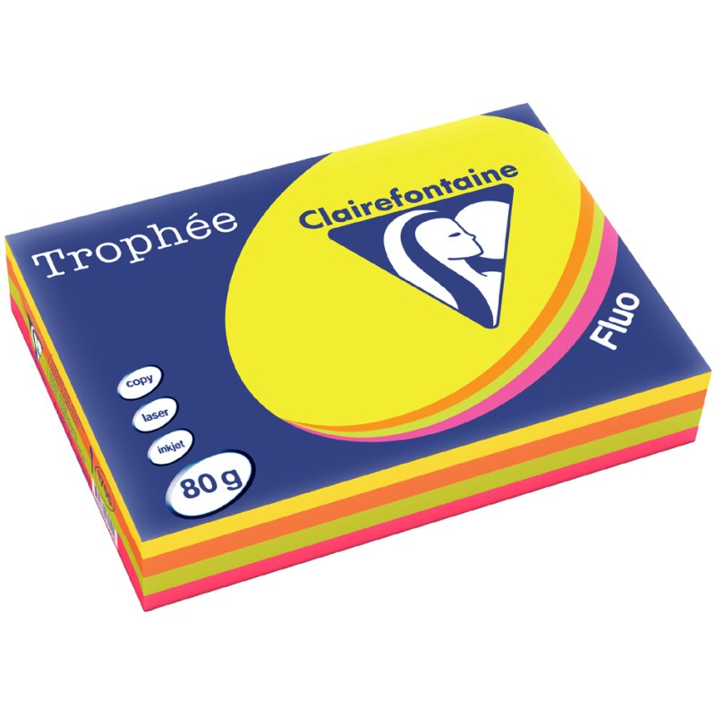 Clairefontaine papier multifonction Trophée A4, couleurs pastel, 80 g/m², 500 feuilles