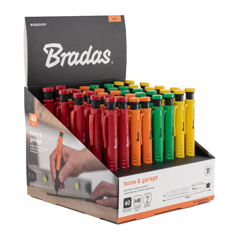Bradas hole markers, graphite lead HB, 40-piece display