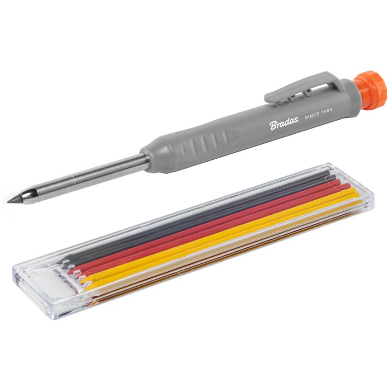 Bradas marqueur de trous de perçage, gris, 1,0 mm, avec 6 mines
