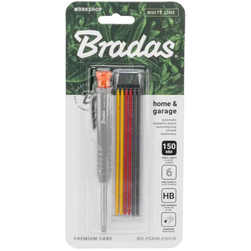 Bradas marqueur de trous de perçage, gris, 1,0 mm, avec 6 mines