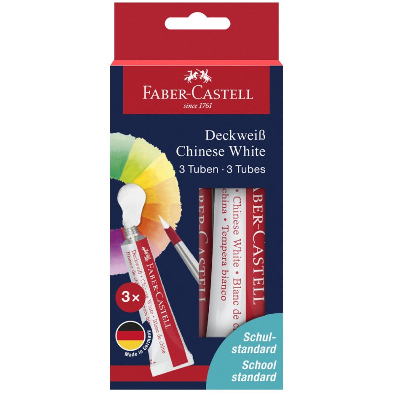 Faber-Castell gouache white, 7.5 ml, 3 pieces blister pack