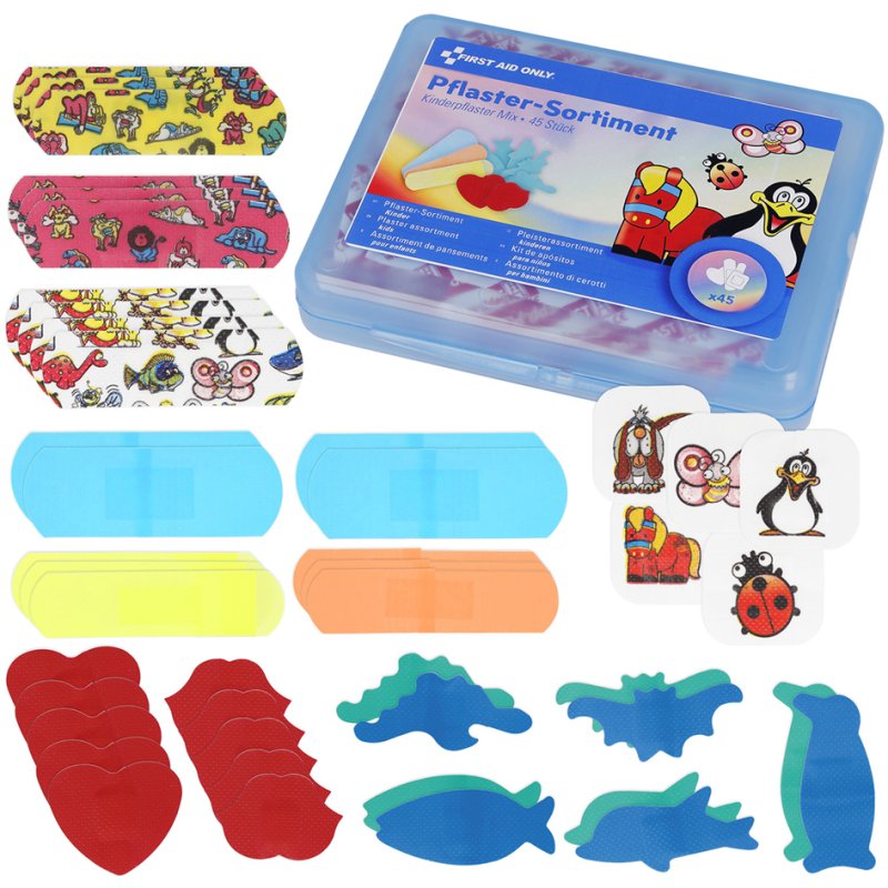 FIRST AID ONLY kinderpleisters, hypoallergeen, 4 designs, 45 stuks