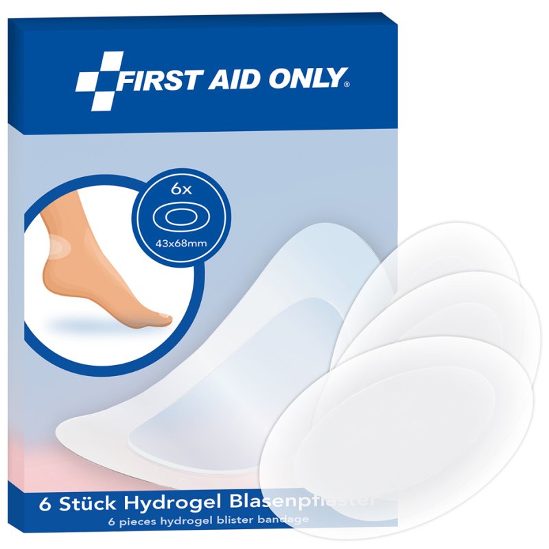 FIRST AID ONLY blaarpleisters, transparant, 68 × 43 mm, 6 stuks