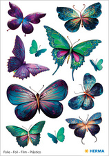HERMA Glitterstickers Magische Vlinders, glitterfolie, zelfklevend, 84×120 mm