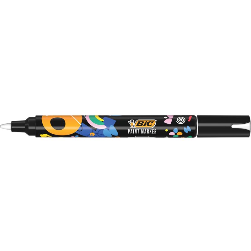 BIC marqueur permanent Intensity, pointe ronde, blanc