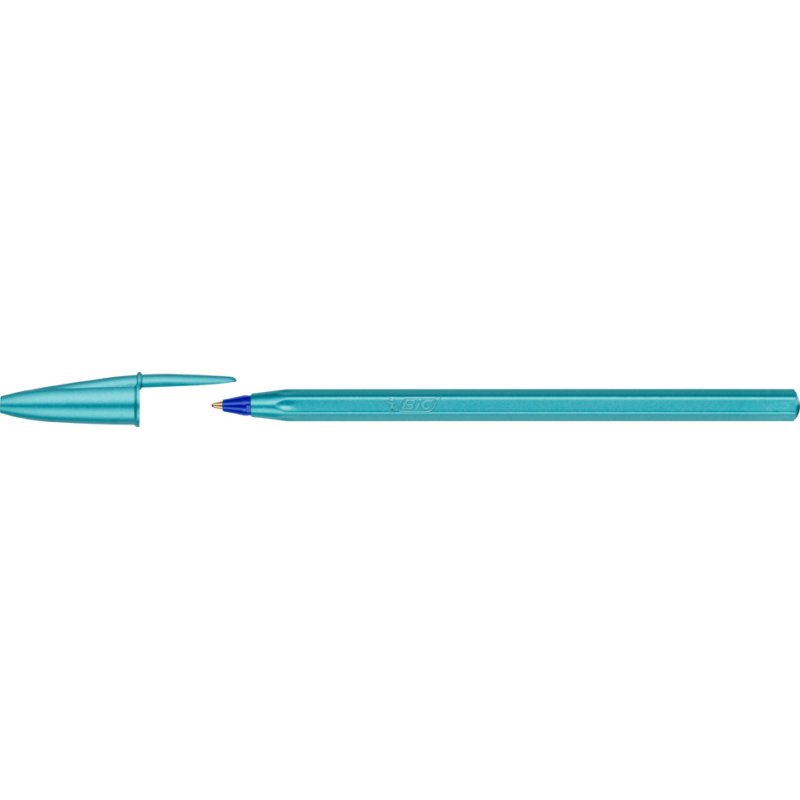 BIC stylo Cristal Glacé, bleu, 0,32 mm, effet mat-brillant