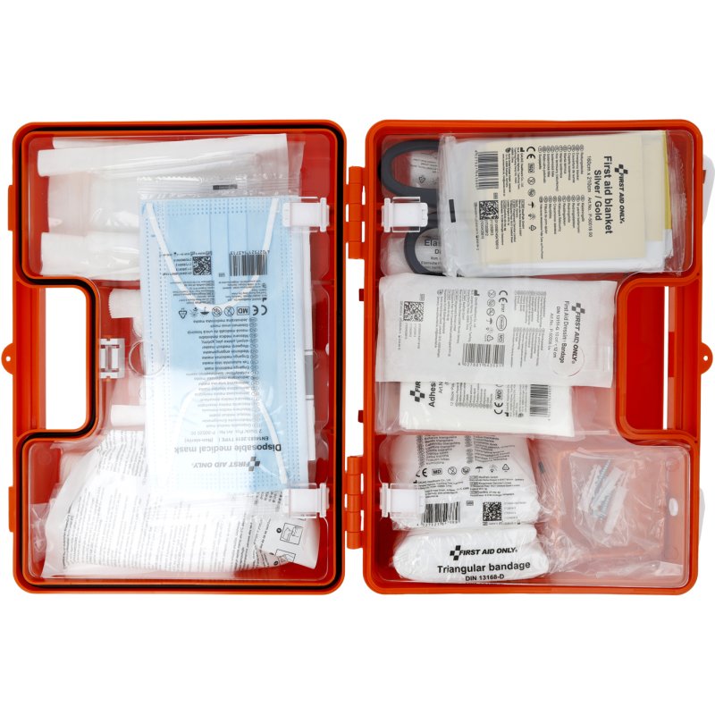 FIRST AID ONLY verbandkoffer DIN 13157, kunststof oranje, 278×117×215 mm