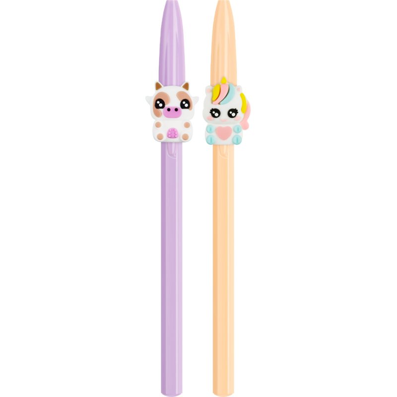 BIC stylo bille Cristal Pastel F, 0,32 mm, couleurs pastel avec motifs, 2 pièces