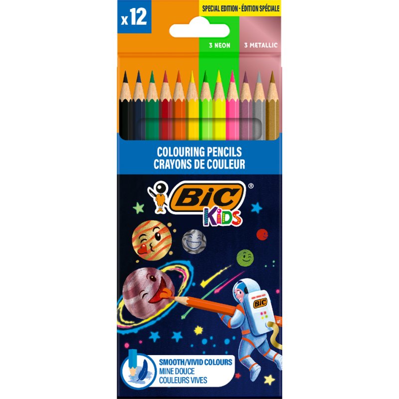 BIC Kids kleurpotloden Cosmo, zeskant, 2,9 mm, 12 stuks