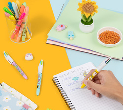 Bic 4 Colours Kawaii balpennen, 0,32 mm, Kawaii-motieven, 3 stuks