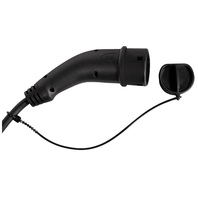 HARTING Câble de recharge spiralé pour voitures électriques Type 2, triphasé 11 kW, noir, 5 m