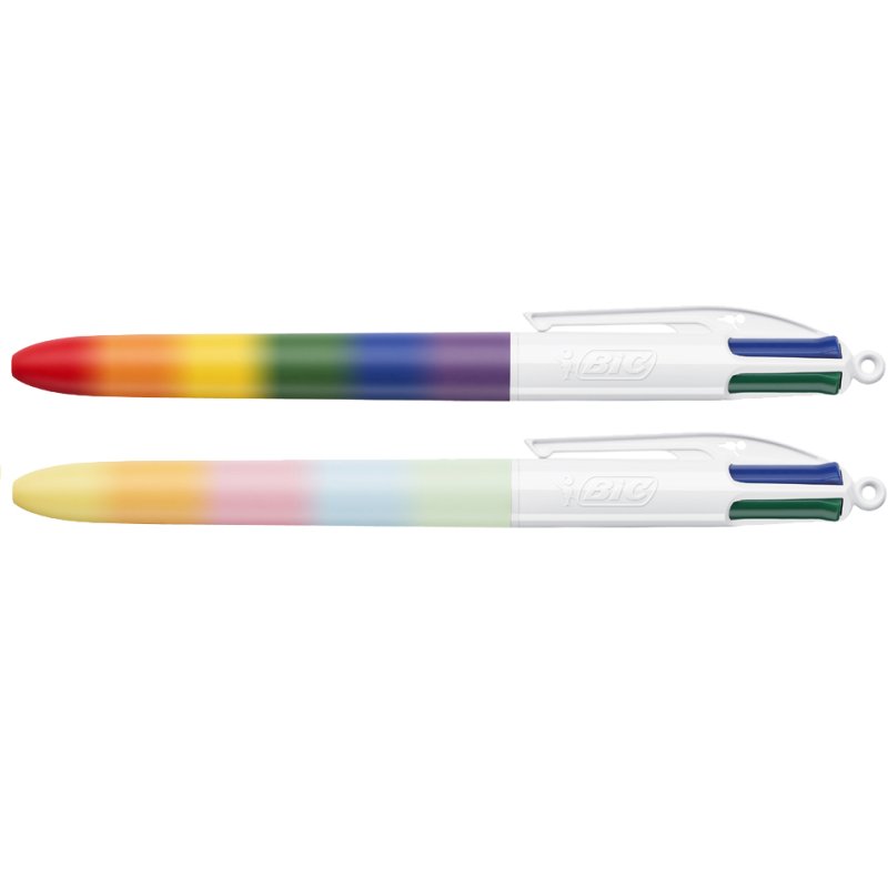 BIC 4 Colours Rainbow stylos bille, 4 couleurs, 0,32 mm, 30 pièces