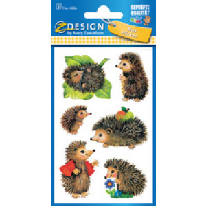 AVERY Zweckform kinderen stickers Egel, papier, 3 vel à 6 stickers
