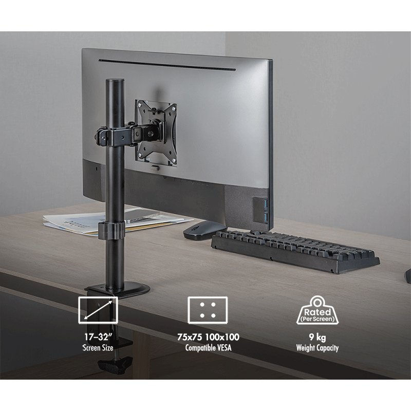 LogiLink support d'écran, avec pince, 17-32 pouces, capacité 9 kg