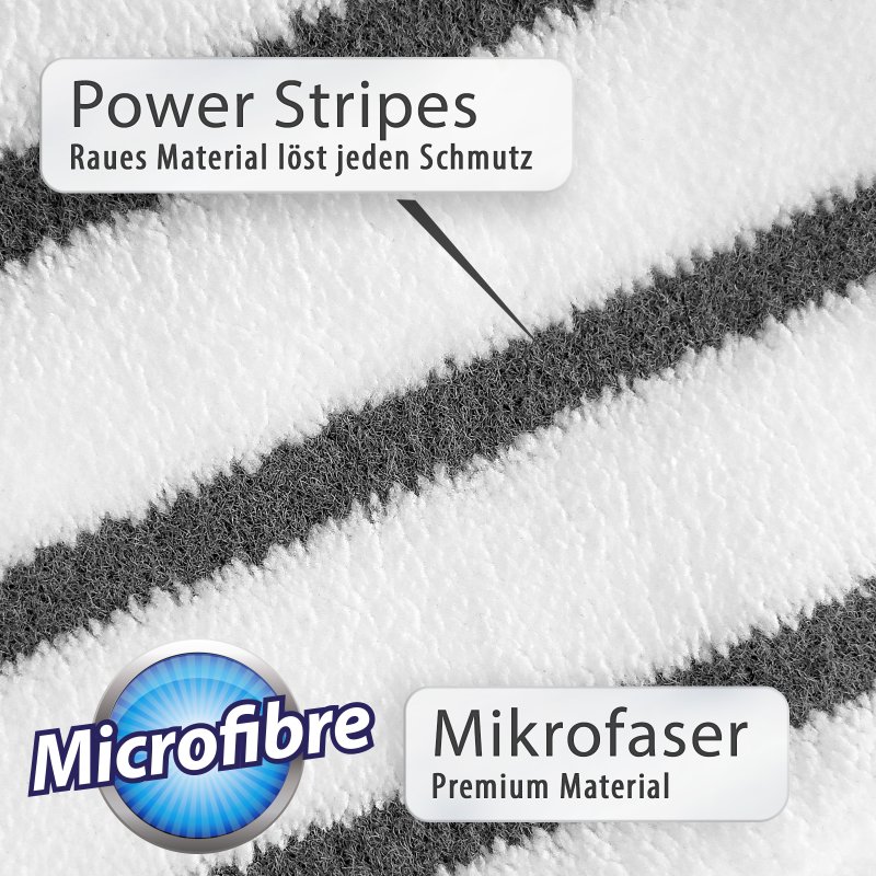 Peggy Perfect mop, white/anthracite, microfibre, 470×170 mm, 3 pieces