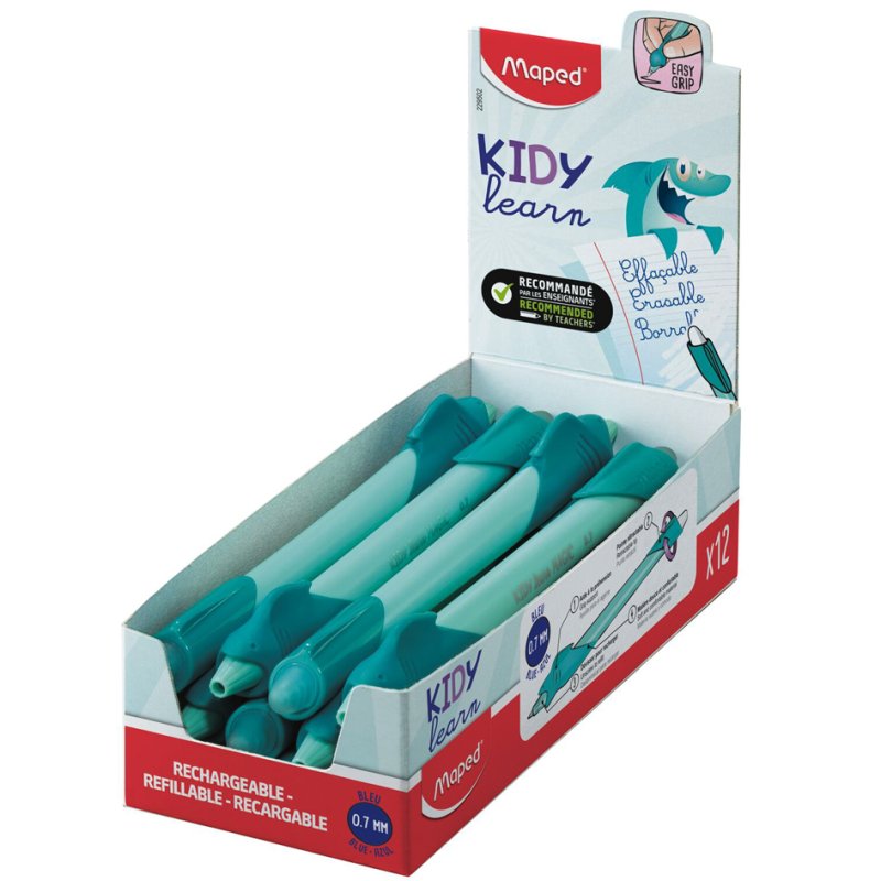 Maped KIDY learn MAG schrijfleerpen, uitwisbare inkt, turquoise/lichtblauw, 12 stuks
