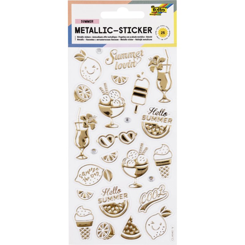 folia metallic-stickers Zomerliefdescènes, reliëf PVC, 95×175 mm, 25 stuks