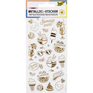 folia metallic-stickers Zomerliefdescènes, reliëf PVC, 95×175 mm, 25 stuks
