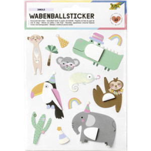 folia honingraat balstickers dierenprint, hot foil irisierend, 140×165 mm, 13 stuks