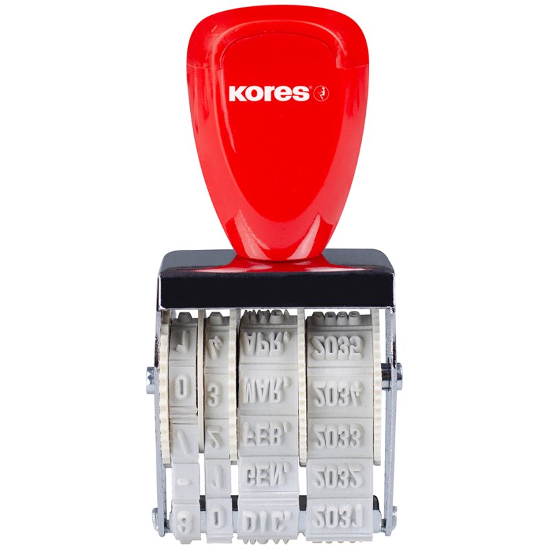 Kores tampon dateur SF, boîtier métallique, hauteur d'écriture 4 mm, 20,5 × 4,0 mm
