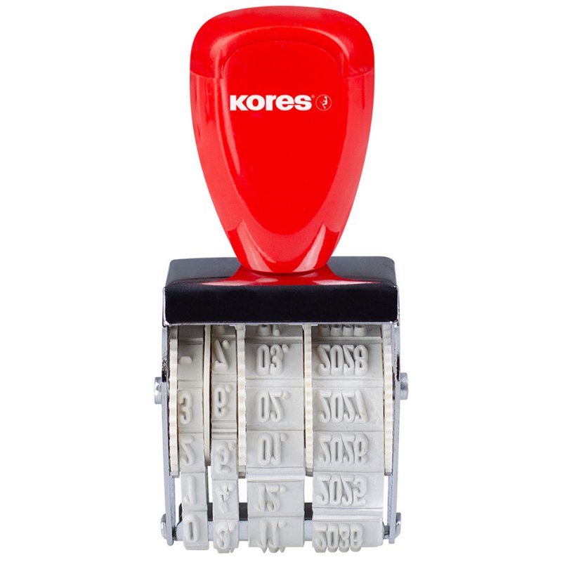 Kores timbre dateur S, hauteur de caractère 4 mm, boîtier métallique, 20,5×4,0 mm