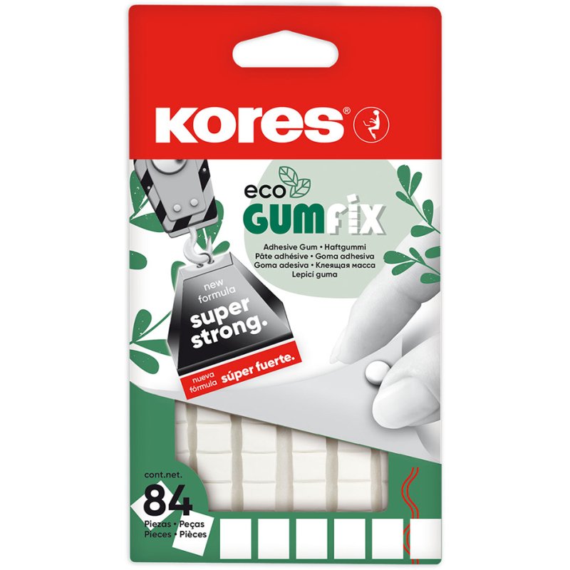 Kores reusable adhesive putty GUMFIX ECO, white, 9×9 mm