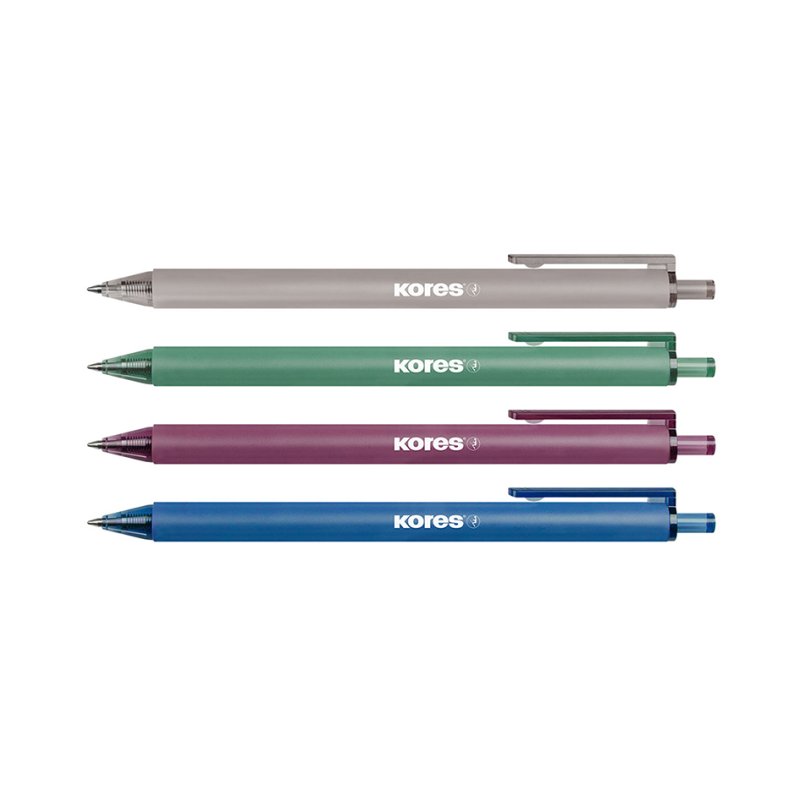 Kores Klick Pen Vintage ballpoint pen, triangular, blue, pack of 12