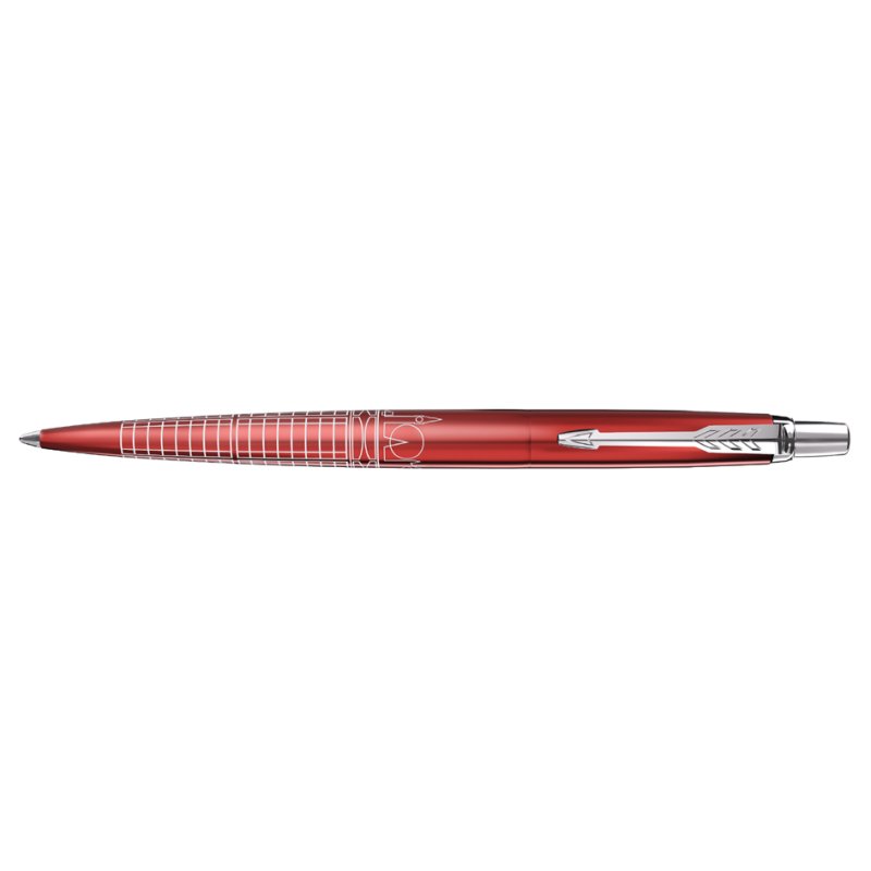 PARKER JOTTER Special Edition London push-button ballpoint pen, medium, blue, stainless steel red lacquered