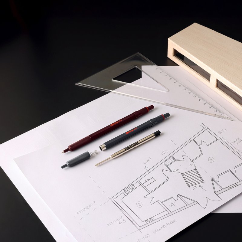 rotring fijnschrijver 600 Darkstone, 0,5 mm, boîtier entièrement métallique