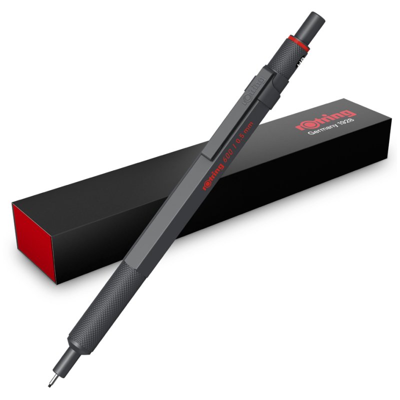 rotring fijnschrijver 600 Darkstone, 0,5 mm, boîtier entièrement métallique