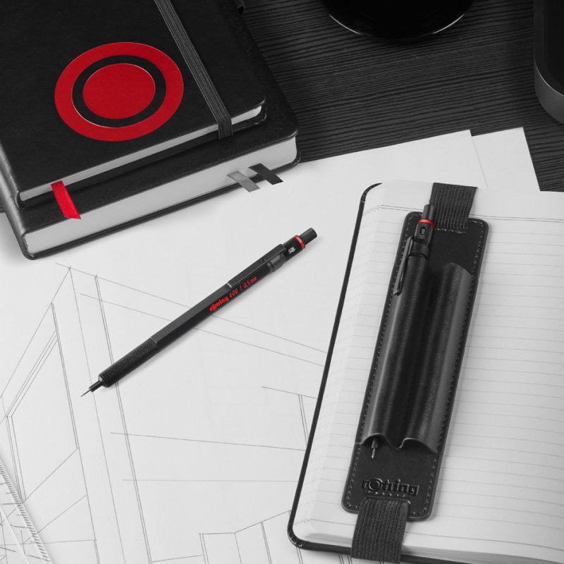 rotring balpen 600, zwart, geschenkset met notitieboek en etui