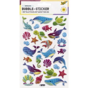 folia bellen-stickerboek Onderwaterwereld, 3D-kussenoptiek, 140×210 mm, 28 stickers