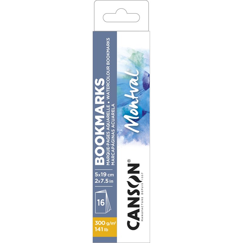 CANSON Montval bookmarks, white, watercolour paper 300 g/m², 50 × 190 mm, 16 sheets