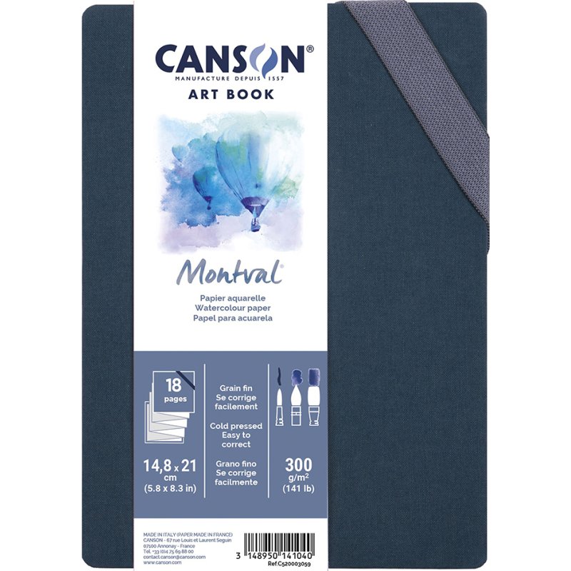 CANSON sketchbook ART BOOK Montval Accordion, natural white paper 300 g/m², 150×150 mm