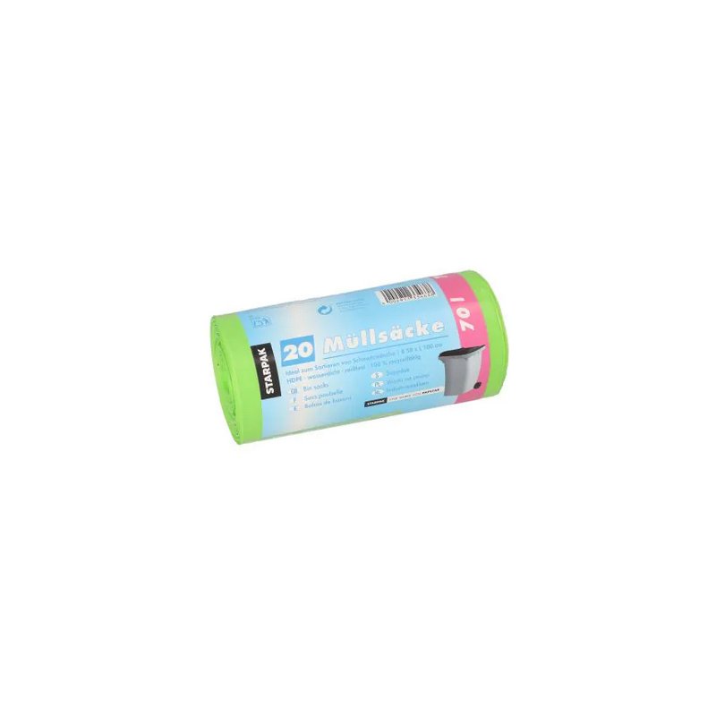 STARPAK sacs poubelle PEHD, 70 litres, noir, 20 pièces