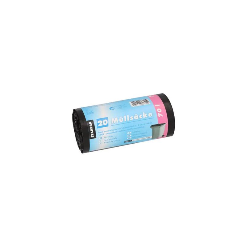 STARPAK sacs poubelle PEHD, 70 litres, noir, 20 pièces