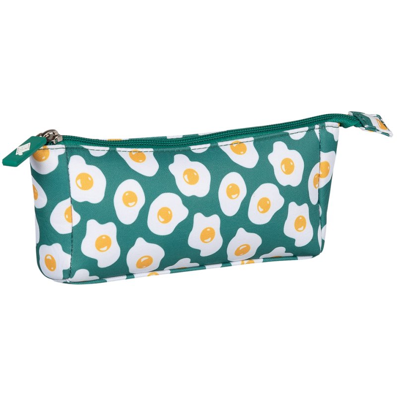 WEDO pennenetui Spiegelei, polyester, groen/wit/geel, 195×45×90 mm