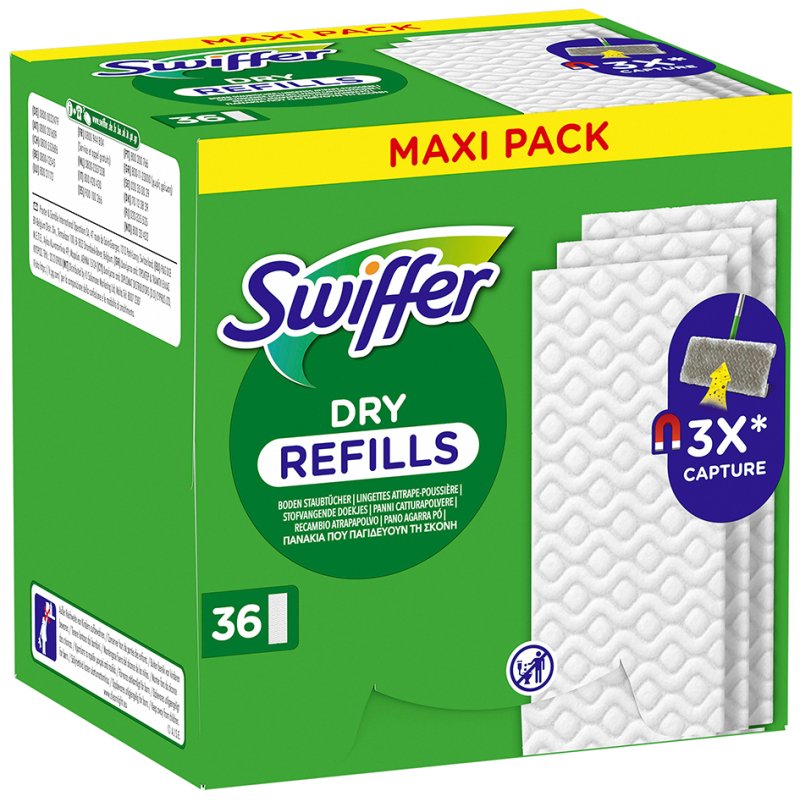 Swiffer lingettes sèches pour sol, recharge, 18 pièces
