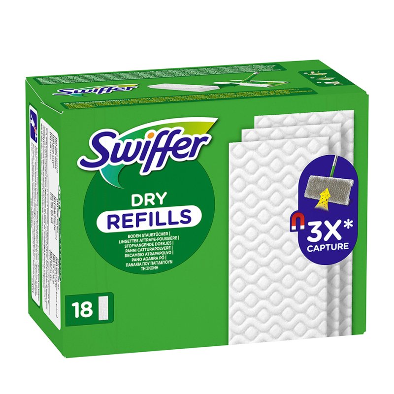 Swiffer lingettes sèches pour sol, recharge, 18 pièces