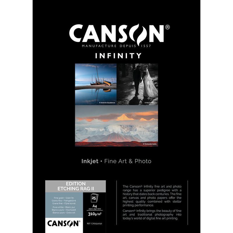 CANSON INFINITY fotopapier Edition Etching Rag II, wit, A4, 310 g/m², 25 vel