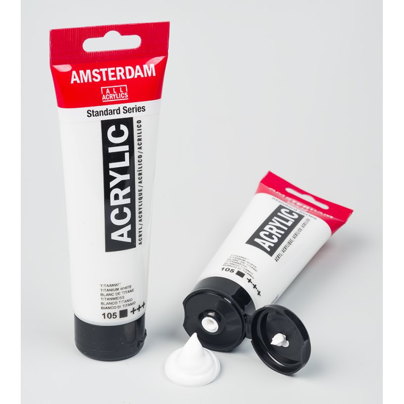 ROYAL TALENS peinture acrylique AMSTERDAM, blanc de titane, 2 × 120 ml