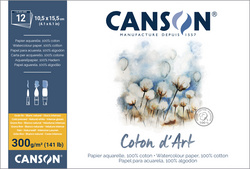 CANSON aquarelblok Coton art, 260×360 mm, 300 g/m², 12 vel