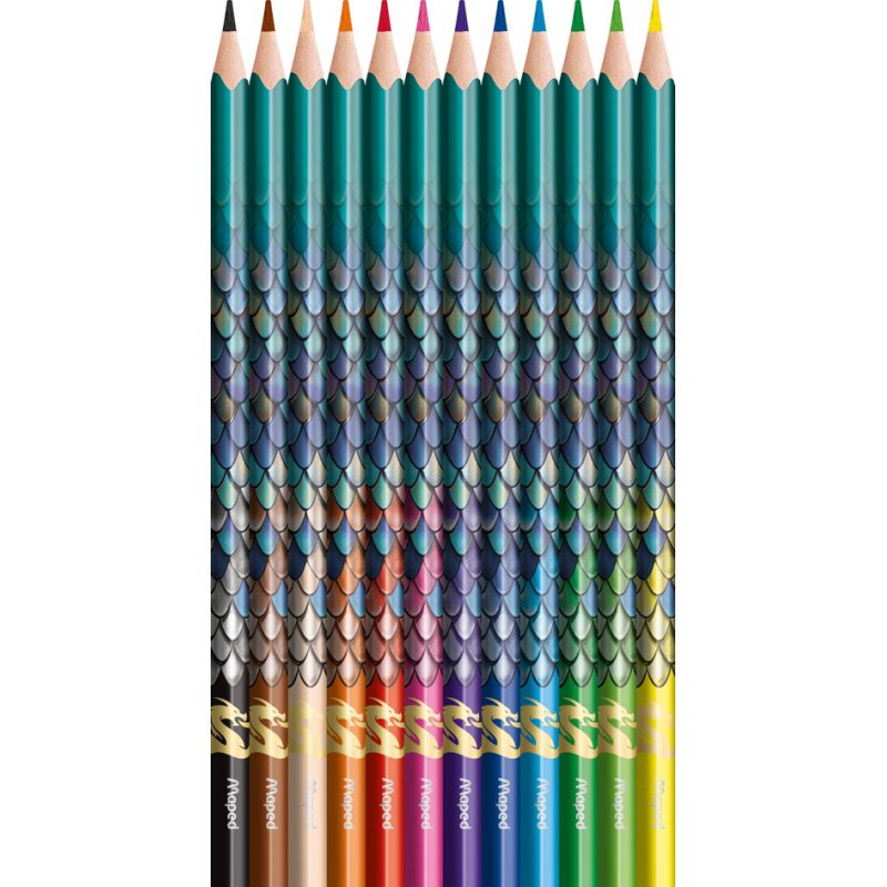 Maped coloured pencils DRAGON, triangular, 12 pieces