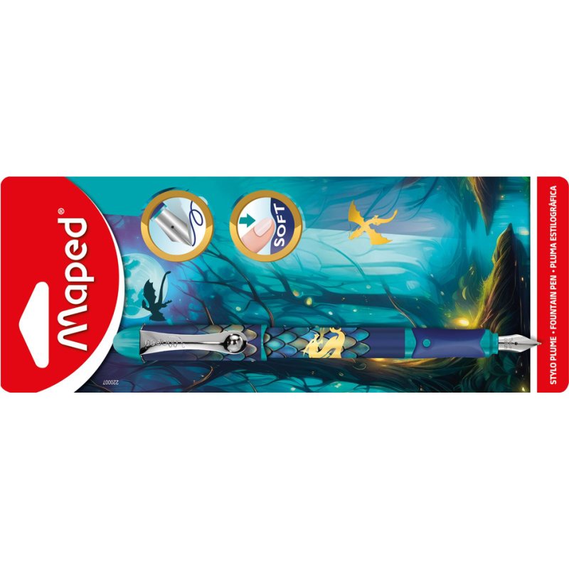 Maped fountain pen DRAGON, medium nib, iridium nib, metal clip