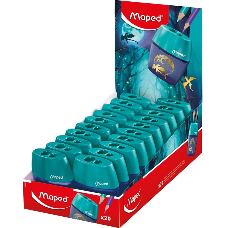 Maped pencil sharpener DRAGON, plastic, dark blue-transparent
