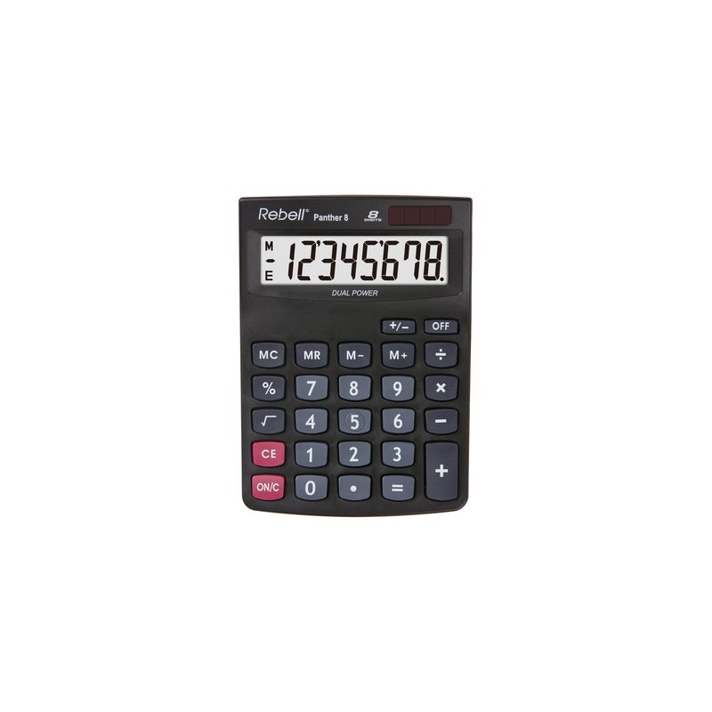 Rebell bureaurekenmachine PANTHER 8 BX, 8-cijferig, zwart