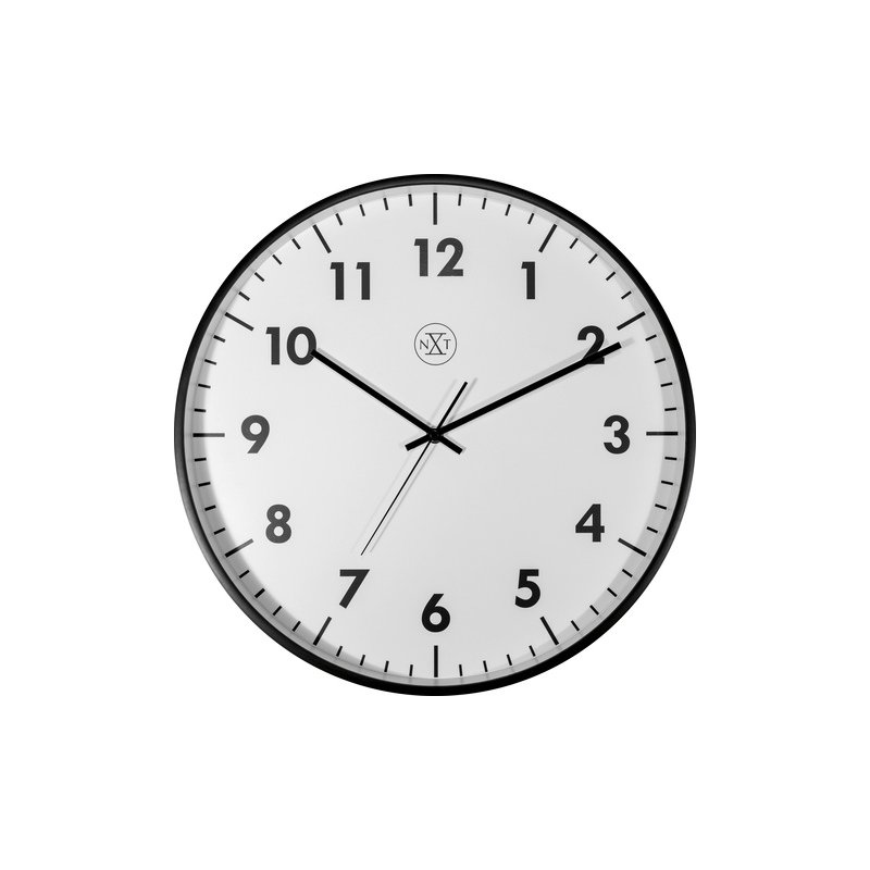NEXTIME wandklok NXT STIL, wit wijzerblaat zwarte cijfers, 400 mm